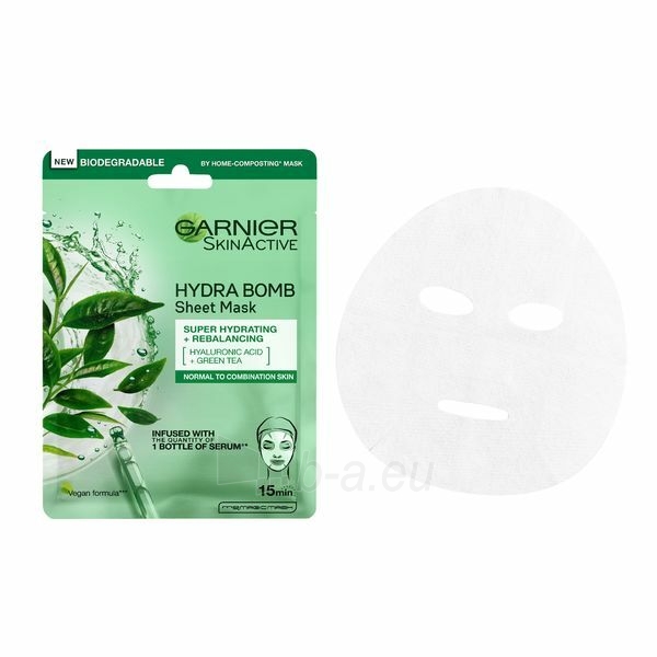 Veido mask Garnier Superhydratační cleansing facial mask with green tea + Moisture Freshness (Tissue Super Hydrating & Purifying mask) 1 piece paveikslėlis 1 iš 6