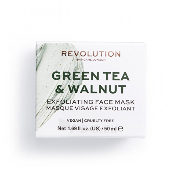 Veido mask Revolution Skincare Green Tea & Walnut (Exfoliating Face Mask) 50 ml paveikslėlis 2 iš 2