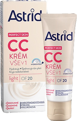 Veido cream Astrid CC cream all in 1 OF 20 light Perfect Skin 40 ml paveikslėlis 1 iš 1