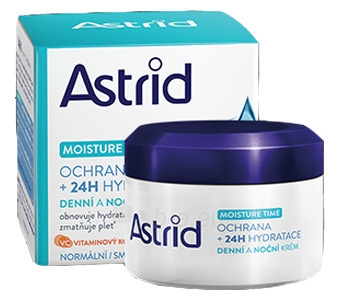Veido kremas Astrid Protective moisturizing day and night cream for normal and combination skin Moisture Time 50 ml paveikslėlis 1 iš 1