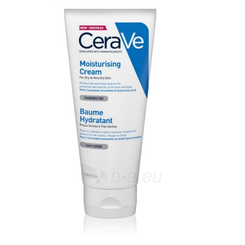 Veido kremas CeraVe Hydration Cream for Dry to Very Dry Skin (Moisturising Cream) 177 ml paveikslėlis 1 iš 3