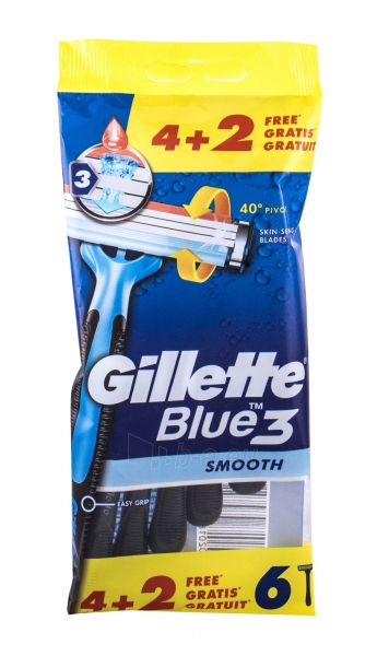 Vienkartiniai skustuvai Gillette Blue3 Smooth Razor 6vnt paveikslėlis 1 iš 1