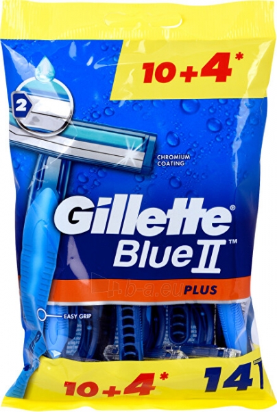 Vienkartiniai skustuvai Gillette Men´s Gillette Blue 2 Plus 10 + 4 vnt paveikslėlis 1 iš 1