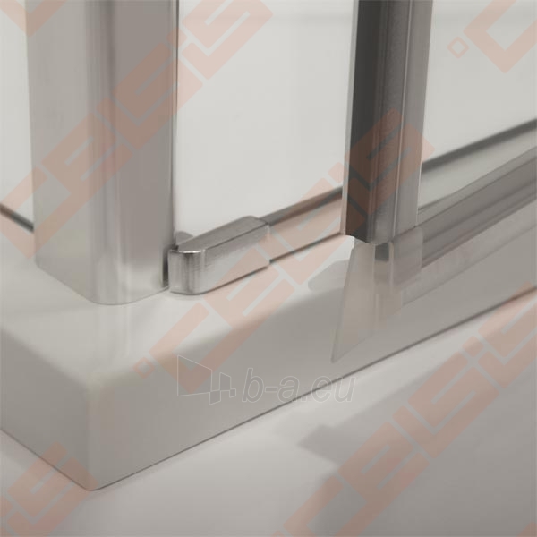 Vieno elemento varstomos dušo durys ROLTECHNIK TOWER LINE TCN1/90 skirtos montuoti į nišą su sidabro spalvos profiliu ir skaidriu stiklu paveikslėlis 2 iš 3