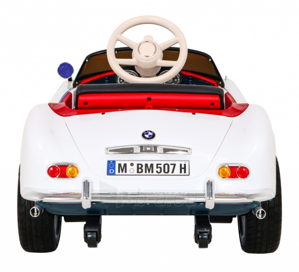 Vienvietis elektromobilis BMW 507 Retro, baltas paveikslėlis 9 iš 14