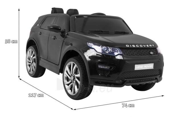 Vienvietis elektromobilis Land Rover Discovery, juodas paveikslėlis 11 iš 12