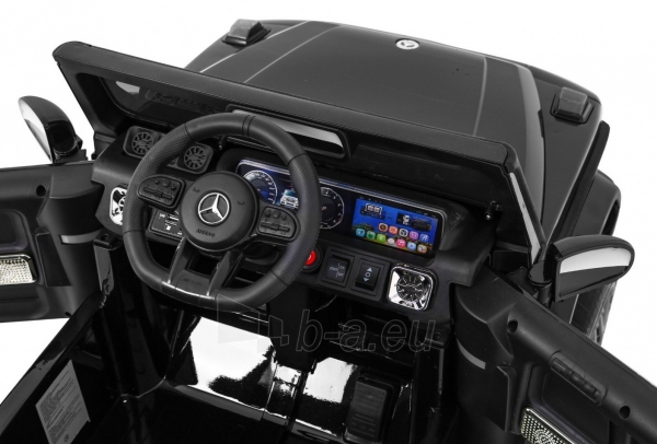 Vienvietis elektromobilis Mercedes Benz G63 AMG, juodas lakuotas paveikslėlis 8 iš 12