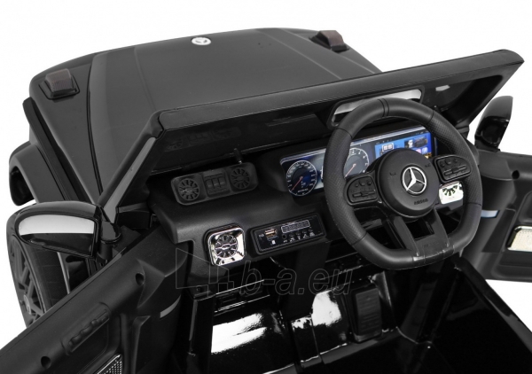 Vienvietis elektromobilis Mercedes Benz G63 AMG, juodas lakuotas paveikslėlis 7 iš 12