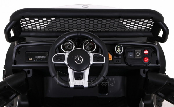 Vienvietis elektromobilis Mercedes Benz Unimog, baltas paveikslėlis 3 iš 10