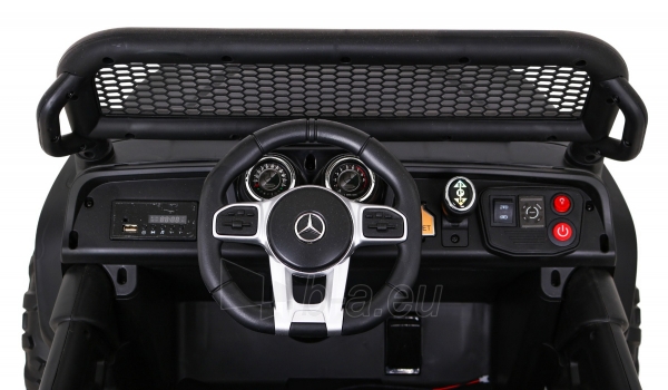 Vienvietis elektromobilis Mercedes Benz Unimog, juodas paveikslėlis 3 iš 10