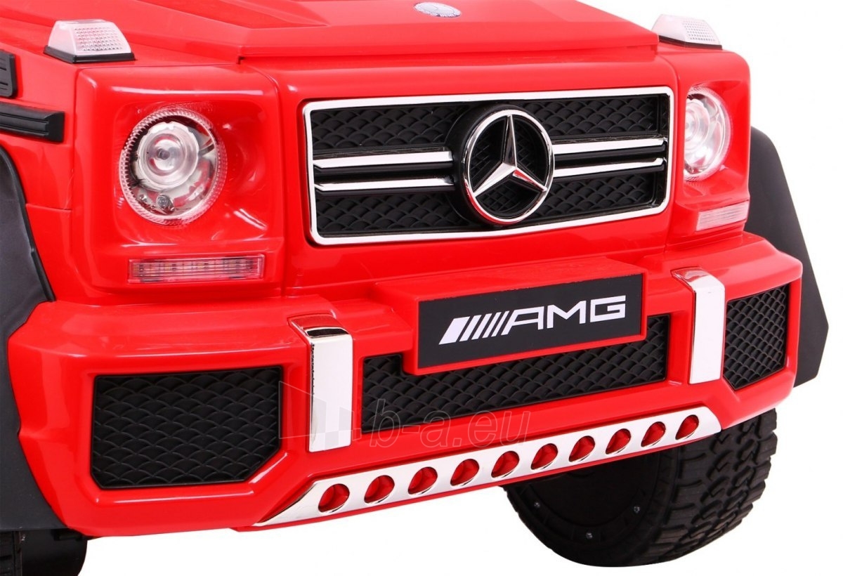 Vienvietis elektromobilis Mercedes G63 MP4, raudonas paveikslėlis 6 iš 12
