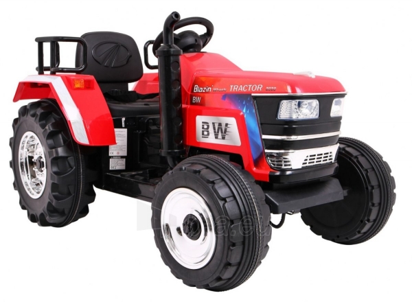 Vienvietis vaikiškas elektrinis traktorius Blazin BW, raudonas paveikslėlis 10 iš 15