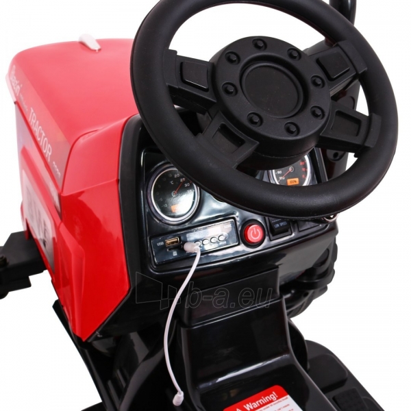 Vienvietis vaikiškas elektrinis traktorius Blazin BW, raudonas paveikslėlis 7 iš 15