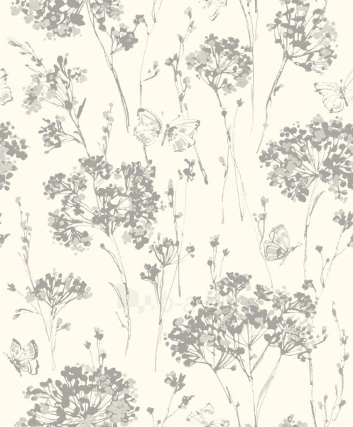 J63319 53 cm wallpaper, balkšvos sp. flower paveikslėlis 1 iš 1