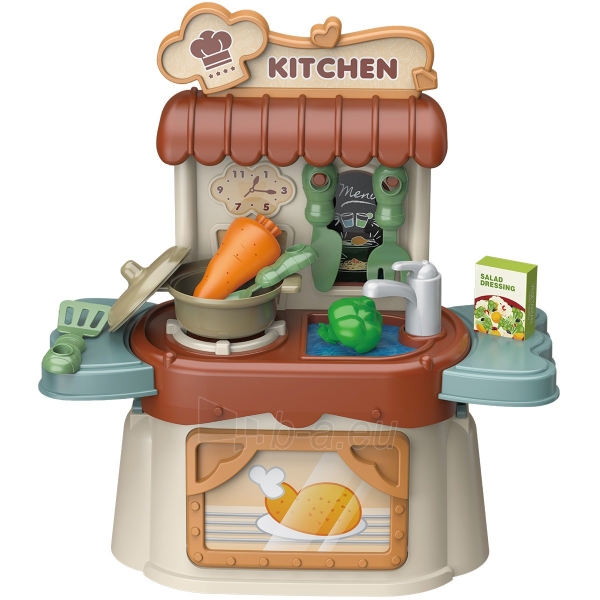 Žaislinė virtuvė lagamine, 23x18x11, ruda paveikslėlis 1 iš 5