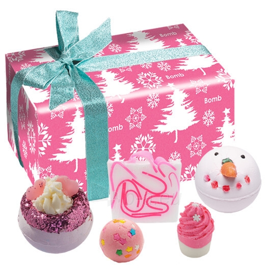 Vonios bombų rinkinys Bomb Cosmetics Pink Christmas bath gift set paveikslėlis 1 iš 1