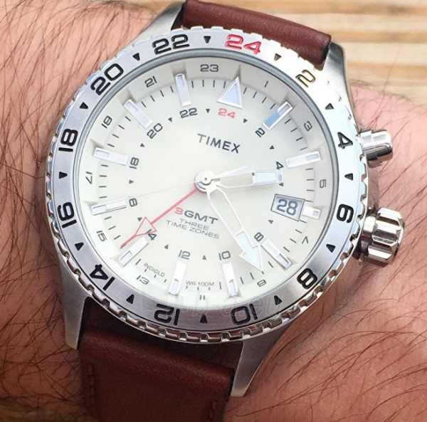 Vīriešu pulkstenis Timex 3-GMT Intelligent Quartz T2P426 paveikslėlis 3 iš 4