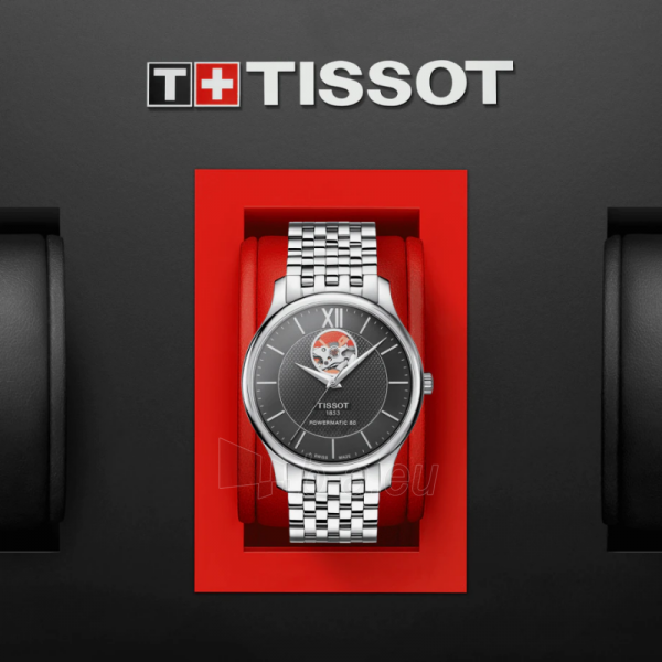 Male laikrodis Tissot Tradition Powematic 80 Open Heart T063.907.11.058.00 paveikslėlis 2 iš 4