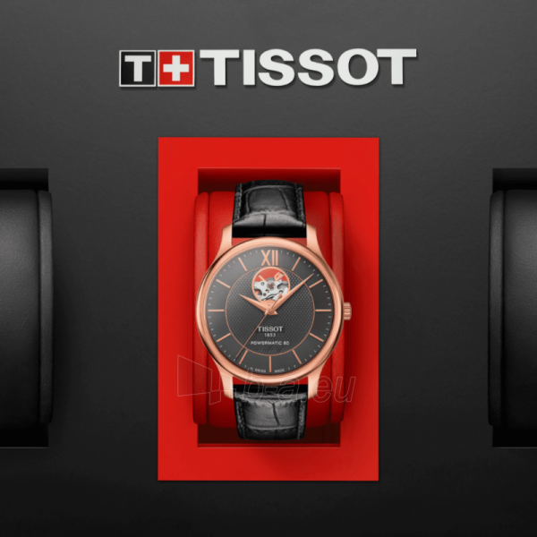 Vyriškas laikrodis Tissot Tradition Powermatic 80 open Heart T063.907.36.068.00 paveikslėlis 6 iš 7