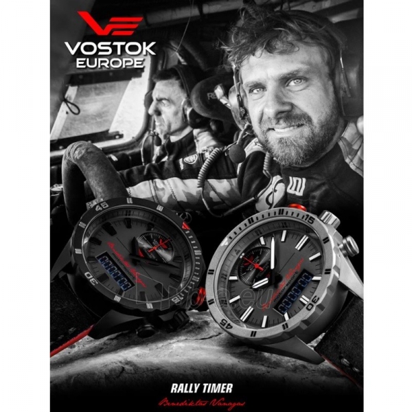 Male laikrodis Vostok-Europe „Rally Timer by Benediktas Vanagas. Titanium edition“ - Limituota serija paveikslėlis 10 iš 10
