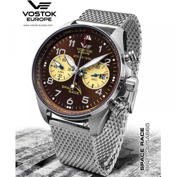 Vīriešu pulkstenis Vostok Europe Space Race Chronograph 6S21-325A665BR paveikslėlis 3 iš 5