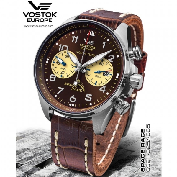 Male laikrodis Vostok Europe Space Race Chronograph 6S21-325A665LE paveikslėlis 4 iš 5