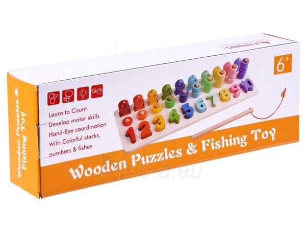 Wooden educational puzzle digits fishing rod ZA3109 paveikslėlis 5 iš 6