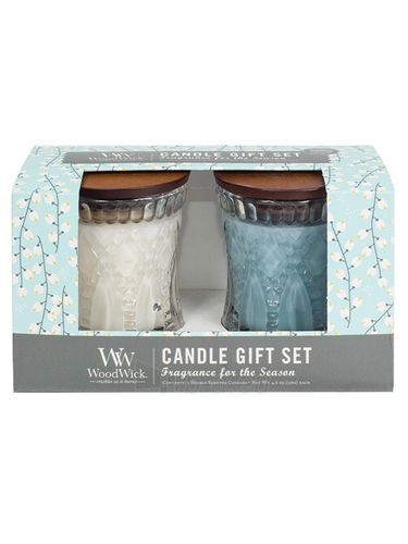 WoodWick Candle set in glass White Tea & Jasmine and Sea Salt & Cotton 2 x 136 g paveikslėlis 1 iš 1