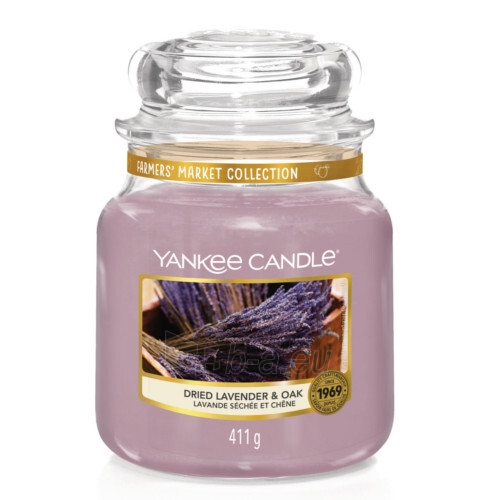 Yankee Candle Aromatic candle Classic medium Dried Lavender & Oak (Dried Lavender & Oak) 411 g paveikslėlis 1 iš 1
