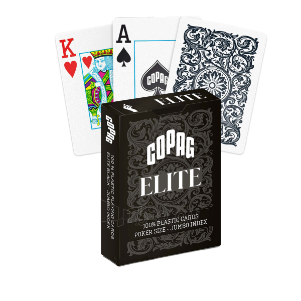 Žaidimo kortos Copag 1546 Elite Poker size - Jumbo index (juodos) paveikslėlis 1 iš 11