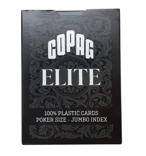 Žaidimo kortos Copag 1546 Elite Poker size - Jumbo index (juodos) paveikslėlis 9 iš 11