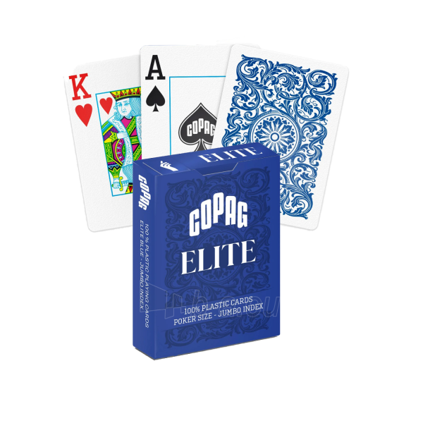 Žaidimo kortos Copag 1546 Elite Poker size - Jumbo index (mėlynos) paveikslėlis 1 iš 8