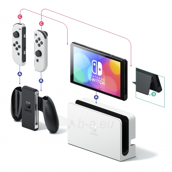 Žaidimų konsolė Nintendo Switch OLED white Paveikslėlis 9 iš 9 310820282660