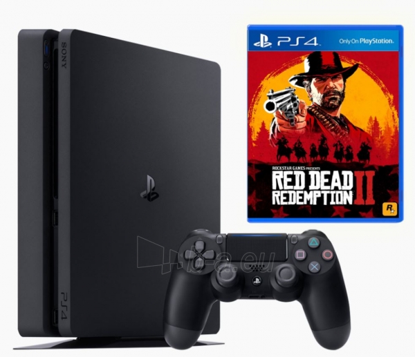 Žaidimų konsolė Sony Playstation 4 Slim 1TB (PS4) + Red Dead Redemption 2 paveikslėlis 1 iš 4