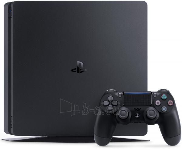 Žaidimų konsolė Sony Playstation 4 Slim 1TB (PS4) Black + 2 Dualshock Controller paveikslėlis 2 iš 6