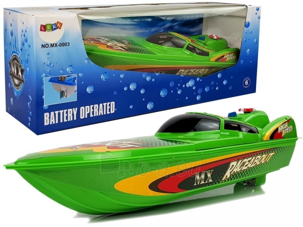 Žaislinė motorinė valtis, žalia paveikslėlis 1 iš 6