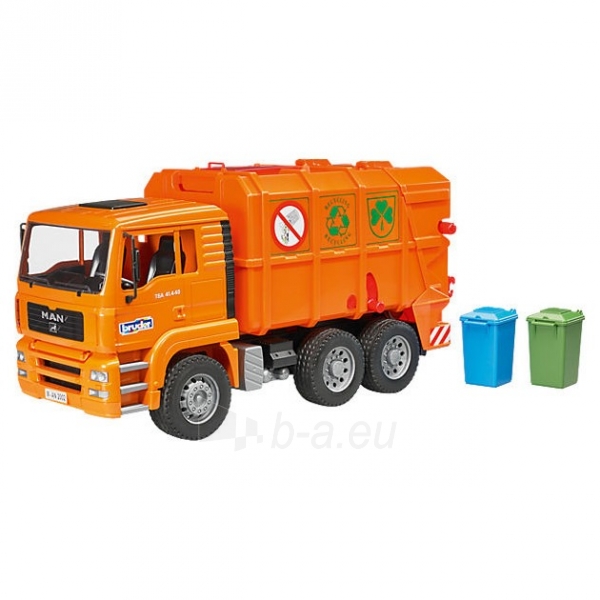 Žaislinis automobilis Man garbage truck orange paveikslėlis 1 iš 4