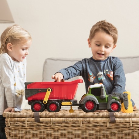 Žaislinis didelis 65 cm traktorius su priekaba | Happy Fendt Trailer | Dickie 4119000 paveikslėlis 4 iš 19