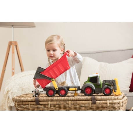 Žaislinis didelis 65 cm traktorius su priekaba | Happy Fendt Trailer | Dickie 4119000 paveikslėlis 3 iš 19