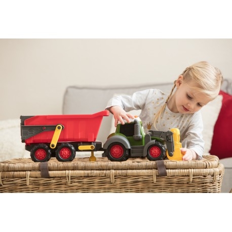 Žaislinis didelis 65 cm traktorius su priekaba | Happy Fendt Trailer | Dickie 4119000 paveikslėlis 2 iš 19