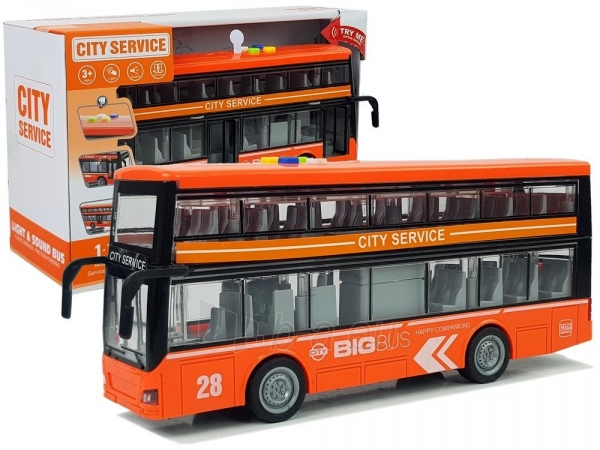 Žaislinis dviaukštis autobusas “Big Bus”, oranžinis paveikslėlis 1 iš 4