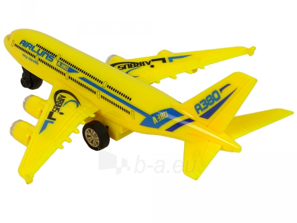 Žaislinis keleivinis lėktuvas, geltonas paveikslėlis 4 iš 5