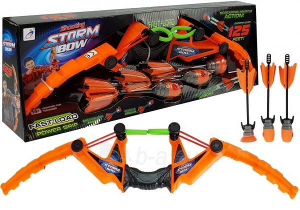 Žaislinis lankas su strėlėmis "Shooting Storm Bow", oranžinis paveikslėlis 2 iš 6