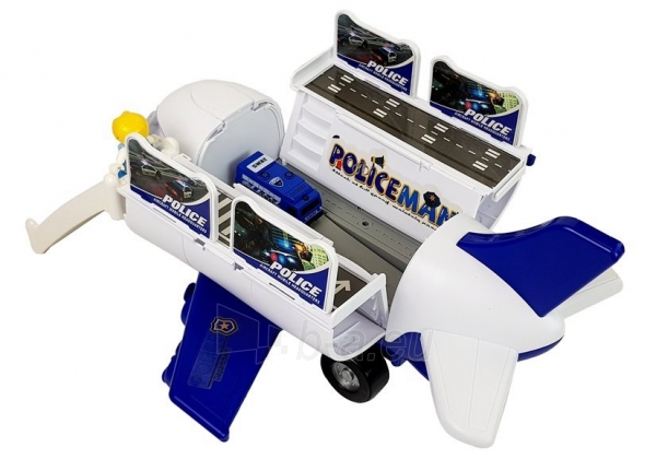 Žaislinis policijos lėktuvas su sraigtasparniu ir kitais priedais, 39 cm paveikslėlis 4 iš 7