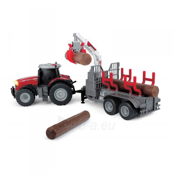 Žaislinis traktorius miškavežis 42 cm su rąstais | Massey Ferguson | Dickie 3737003 paveikslėlis 1 iš 11