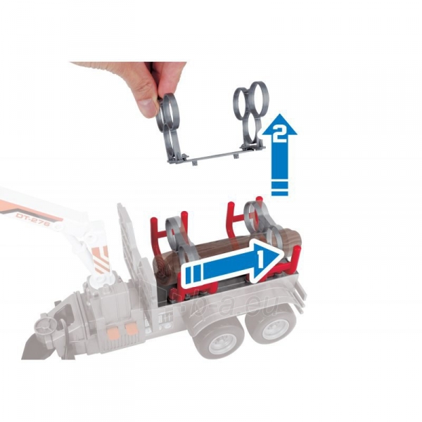 Žaislinis traktorius miškavežis 42 cm su rąstais | Massey Ferguson | Dickie 3737003 paveikslėlis 9 iš 11