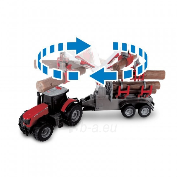 Žaislinis traktorius miškavežis 42 cm su rąstais | Massey Ferguson | Dickie 3737003 paveikslėlis 7 iš 11