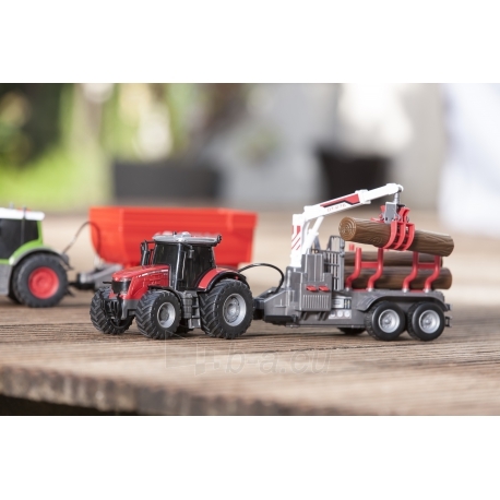 Žaislinis traktorius miškavežis 42 cm su rąstais | Massey Ferguson | Dickie 3737003 paveikslėlis 3 iš 11