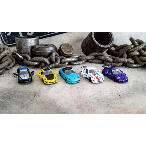 Žaislinių Porsche metalinių mašinėlių rinkinys 5 vnt. | Majorette | Sulamdyta dėžutė paveikslėlis 2 iš 5