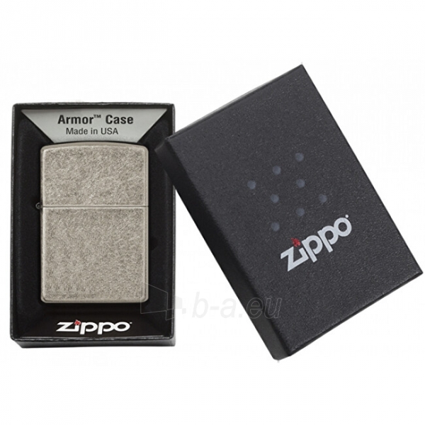 Žiebtuvėlis Zippo Antique Silver Plate Armor petrol lighter ™ 27003 paveikslėlis 3 iš 5